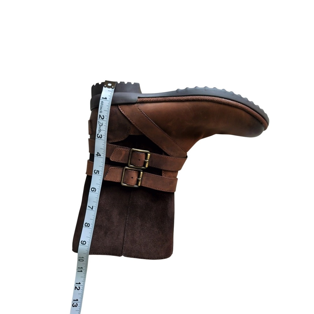 UGG Women's Brown Lorna Waterproof Multi-textured Uppers Leather Boots Size 7 - Picture 8 of 10